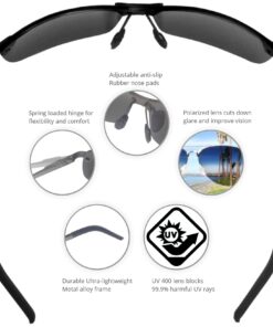 Alternative view of J+S Ultra Lightweight Men's Rimless Sports Sunglasses, Polarized, 100% UV protection Black Frame / Black Lens