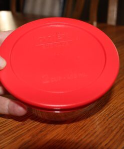 Pyrex 2 Cup Round Storage Cover #7200-pc for Glass Bowls (Pack of 4) - Red Color 1 9 719ANjqmZL