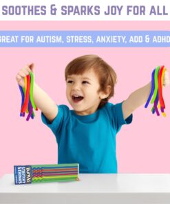 BUNMO Super Sensory Stretchy Strings 6pk | Calming & Textured Monkey Stretch Noodles | Sensory Toys for Autistic Children | Stress Relief & Anxiety Toys for Kids | Hours of Fun for Kids (Smooth) 6pk Smooth 27 719AknvXnL