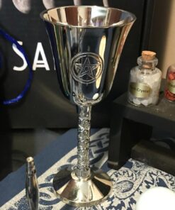 Pentagram Chalice 5" High~ Silver Plated 100% Solid Brass by New Age Imports, Inc. 21 719BnuDO60L