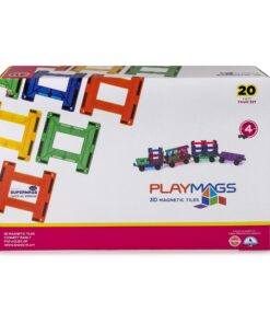Playmags Magnetic Tiles Train Set, 20 Piece Accessory Set Includes 4 Trains, Stronger Magnets, Building Blocks Add-On, STEM Toys for Kids. 20 Piece Train Set 8 719CXZn85GL