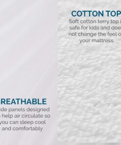 LUCID Premium Hypoallergenic 100% Waterproof Mattress Protector - Universal Fit, Cotton Terry Top, Queen , White 29 719EIiEt0wL