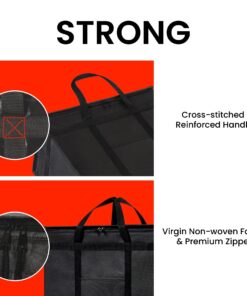 NZ home Insulated Cooler Bag and Food Warmer (XL Plus, 2 Pack) for Food Delivery & Grocery Shopping with Zippered Top, Black XL Plus 34 719EL48bD5L