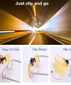 Costyle Retro Polarized Clip on Flip up Plastic Sunglasses Driving Fishing Traveling Yellow 9 719FdiUsONL