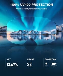 Alternative view of ZIONOR X4 Ski Goggles Magnetic Lens - Snowboard Snow Goggles for Men Women Adult A0 Vlt 13.67% Blue Lens Blue Frame