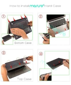 MOSISO Compatible with MacBook Air 13 inch Case (Models: A1369 & A1466, Older Version 2010-2017 Release), Plastic Pattern Hard Shell Case & Keyboard Cover & Screen Protector, White Marble 48 719JFNNAkuS