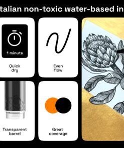 ARTISTRO Black Paint Pens for Rock Painting, Stone, Ceramic, Glass, Wood, Tire, Fabric, Metal, Canvas. Set of 5 Water Based Black Markers for Acrylic Painting Extra Fine Point Tip 5 Extra-Fine Black 28 719JsAtKKwL