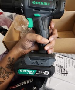 Amazon Brand - Denali by SKIL 20V Drill Driver Kit with 36 Piece Bit Set, Includes 2.0Ah Lithium Battery, 1A Compact Charger and Carry Bag, Blue Drill Driver, Battery, 1A Charger & Bit Set 56 719LjJNwhGL