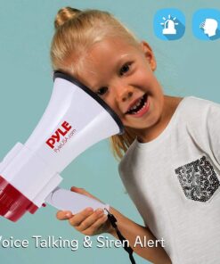 Pyle Portable Bullhorn Megaphone Speaker with Built-in Siren & Voice Recorder - 30W Power, 800 Yard Range - Great for Football, Soccer, Baseball, Hockey, Basketball, Cheerleading and More 18 719Nd9qSkkL