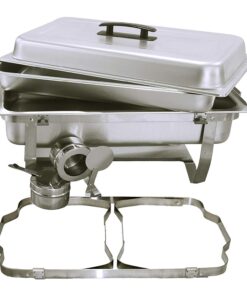 TigerChef Chafing Dish Buffet Set - Chaffing Dishes Stainless Steel - 3 Sets of Chafers and Buffet Warmer Sets: 6 Chafing Gels, 3 Slotted Spoons and Foldable Frame - Food Warmers for Parties Buffets 22 719OXDFF nL 3