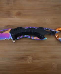 Tac Force- TF-705 Series - Bottle Opener, Glass Punch and Pocket Clip, Tactical, EDC, Rescue Rainbow 46 719Q6LFa5TL