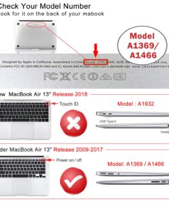 Alternative view of iCasso Compatible with MacBook Air 13 inch Case (Release 2010-2017 Older Version), Hard Shell Plastic Protective Case & Keyboard Cover Only for MacBook Air 13 Inch Model A1369/A1466 - Brown