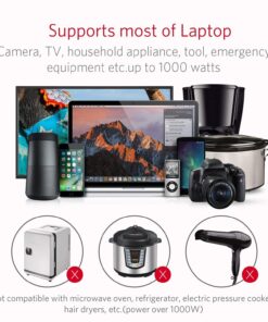 BESTEK 1000W Car Power Inverter, DC 12V to 110V Car Power Converter with 2 AC Ports Multi-Protection 1000 watt Power Inverter for Vehicles/Car/RV/Home, Terminals Power Cables Input,Road Trip Essential 20 719Qc2Njl4L