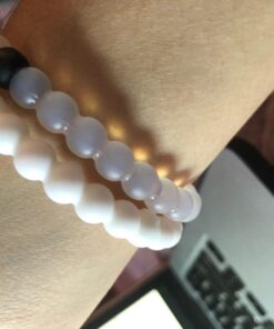 Lokai Beaded Bracelets for Women & Men, Classic Clear Style - Mental Health Awareness Bracelet Encourages Mental Wellness Slides-On for Comfortable Fit - Silicone Stretch Bead Bracelet Jewelry Large 33 719R5whAo5L