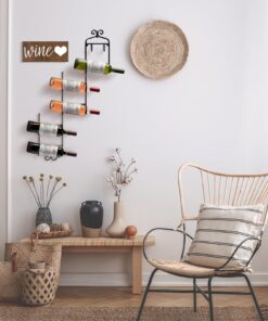 Sorbus Towel Rack Wall Mounted – Metal Towel Holder for Bathroom Wall, Washcloth, Rolled Bath Towels, Spa, Gym, Camper Rv, Shelf Cabinet - 6 Level Wine Rack Wall Mounted for Kitchen Bar, Wine Cellar 22 719Rlnc L