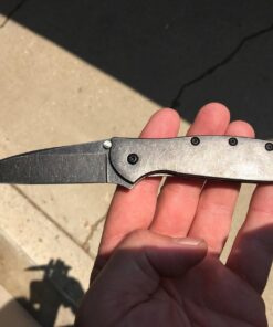 Kershaw Leek BlackWash Folding Pocketknife, 3" 14C28N Stainless Steel Blade, Assisted Opening Folding EDC 49 719SyJwrBYL