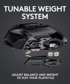 Logitech G502 Lightspeed Wireless Gaming Mouse with Hero 25K Sensor, PowerPlay Compatible, Tunable Weights and Lightsync RGB - Black 43 719TisfT3uL