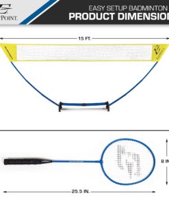 EastPoint Sports Easy Setup Badminton Set - Backyard Outdoor Game for Family Fun - Includes 2 Racket & 2 Shuttlecocks 36 719UovLvTGS