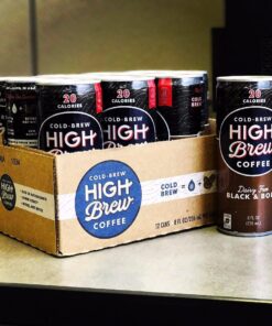 HIGH Brew Coffee Cold Brew Coffee + Protein, Black And Bold, 8 Oz Can, 12/pack Black & Bold 8 Fl Oz (Pack of 12) 44 719WjfYGmdL