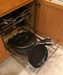 Rev-A-Shelf 5WB2-1822-CR 18 x 22 Inch Two-Tier Kitchen Organization Cabinet Pull Out Storage Wire Basket, Chrome 18 in 59 719WlQWvfaL 1