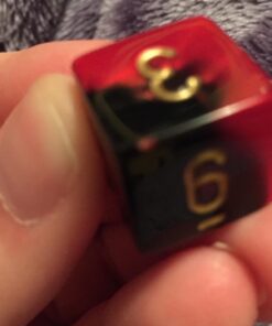 Chessex Manufacturing Polyhedral 7-Die Gemini Dice Set: Black & Red with Gold (d4, d6, d8, d10, d12, d20 & d00) CHX-26433 7 719WsdwWxAL