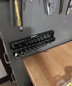ARES 70233-26-Piece 1/4-Inch Metric Magnetic Socket Organizer - Holds 13 Standard Size and 13 Deep Size Sockets - Keeps Your Tool Box Organized 1/4-Inch Drive Black (Mm) 20 719XAjryDiL