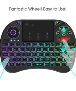 Mini Keyboard,Rii X8 Portable 2.4GHz Mini Wireless Keyboard Controller with Touchpad Mouse Combo,8 Colors RGB Backlit,Rechargeable Li-ion Battery for Google Android TV Box, PS3, PC, Pad,Nvidia Shield 27 719Xabq05PL