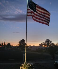 Sunnytech 2nd Generation Solar Flag Pole 20led Light, Brightest, Most Powerful, Longest Lasting & Most Flag Coverage, LED Downlight Light up Flag on Most 15 to 25Ft Flagpole, Upgraded Electric Circuit,White White 45 719Y0jrWpvL 2