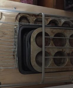 Spectrum Diversified Ashley Cookie Sheet Organizer, Cutting Board Holder, Bakeware Organizer, Over the Cabinet Door, Satin Nickel Large Over The Cabinet Cutting Board & Bakeware Holder 34 719ZmkICjPL