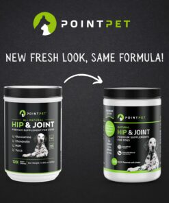 POINTPET Glucosamine for Dogs - Hip & Joint Supplement - Dog Mobility Soft Chews with Chondroitin & MSM - Dog Supplement with Omega 3, Vitamin C & E for Hips and Joints 120cnt 120 Soft Chews 19 719ZuwYYCCL