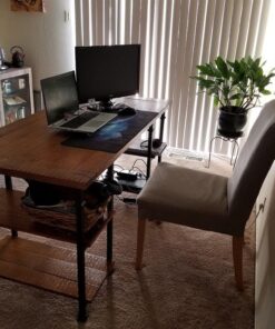 HOMELEGANCE Factory Metal Frame Writing Desk, Rustic Brown 31 719a2hW6CWL