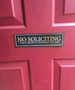 No Soliciting - Family, Friends, & Neighbors Welcome Door Magnet - The Perfect "No Soliciting" Sign for Metal Doors and Frames (2.5" x 9") 29 719aIuh0 nL