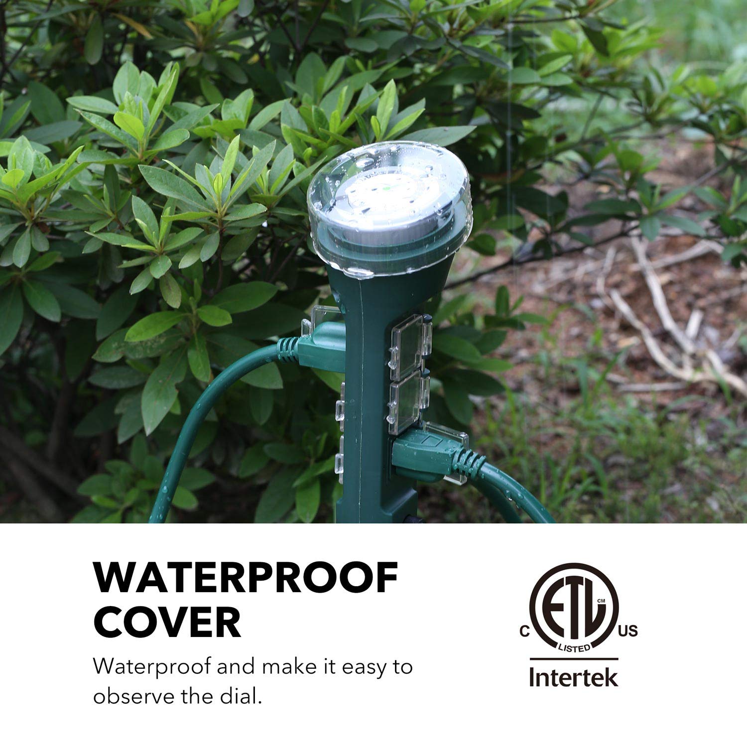 BN-LINK Outdoor Power Strip with Programmable Mechanical Timer and Yard Stake, 6 Grounded Outlets - 6 ft Cord, Weatherproof for Outdoor Lamps Lights Ponds Christmas Lights 1875W/15A ETL Listed Dial 5 BN-LINK Outdoor Power Strip with Programmable Mechanical Timer and Yard Stake, 6 Grounded Outlets - 6 ft Cord, Weatherproof for Outdoor Lamps Lights Ponds Christmas Lights 1875W/15A ETL Listed Dial - Image 5