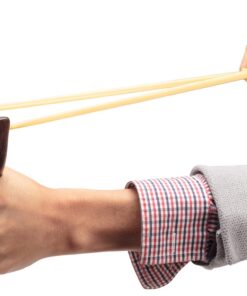 BASUNE Solid Wooden Slingshot Toys with Classic Construction Hunting Slingshot for Catapult Game, Outdoor, Hunting-for Kids/Children/Adult Deep Brown 26 719bl35sV9L