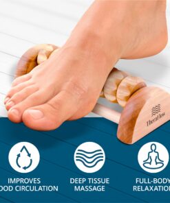 Alternative view of TheraFlow Multifunctional Foot Massager - Relieve Tension for Plantar Fasciitis and Aching Feet - Gain Myofascial Release Through Acupressure - Wood Therapy Massage Tools, Small Single Roller