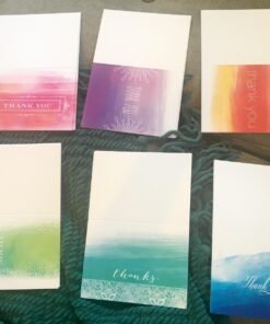 Ombre Watercolor Thank You Note Cards / 36 Greeting Card Set With Envelopes / 6 Colorful Thank You Designs Ombre Watercolor 29 719cZkDz9L