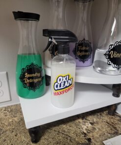 EPAuto Heavy Duty Chemical Resistant Spray Bottles with Sprayer (16 oz), Clear, 3-Pack Black 18 719d2799hWL