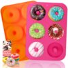 LoveS (2pcs) 6-Cavity Silicone Donut Baking Pan/Non-Stick Donut Mold, Dishwasher, Oven, Microwave, Freezer Safe 6 719dYWwczHL