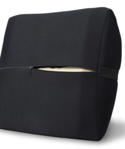 Pharmedoc Lumbar Support Pillow for Office Chair and Car Seat, Perfectly Balanced Memory Foam, Versatile Use Lower Back Cushion Black 10 719ea5TfipL