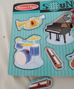 Melissa & Doug Musical Instruments Sound Puzzle - Wooden Peg Puzzle (8 pcs) - Wooden Peg Chunky Baby Puzzle, Music Learning Toys, Musical Sound Puzzles For Toddlers And Preschoolers Ages 2+ Musical Instrumenets 27 719frl7oXkL 2