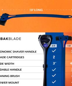 BakBlade 1.0 Back Shavers for Men: Back Hair Removal and Body Shaver (DIY), Back Shaver - Body Hair Trimmer, Extra-Long Handle, Shave Wet or Dry BAKblade 1.0 30 719gS0h2p5L