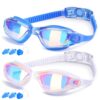 COOLOO Swim Goggles, 2 Pack Swimming Goggles for Men Women, Goggles Swimming Adult Youth Teen Kids, Anti Fog Pool Goggles I.blue &White 6 719gX6WxOQL