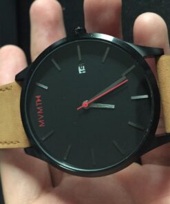 MVMT Classic Men's 45 MM Analog Black Tan Watch with Leather Strap 24 719gZ5Tq5RL