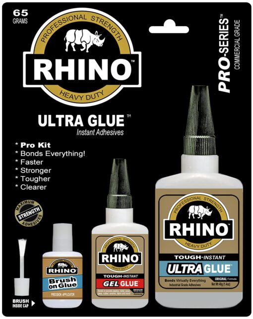 Rhino Glue Pro Kit, Heavy Duty 65 Gram Clear Rhino Glue Pro Kit, Heavy Duty 65 Gram Clear