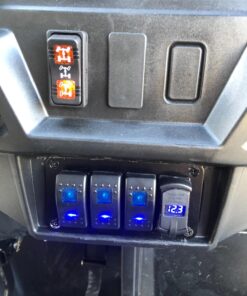 Switchtec 2 3 5 7 Gang Rocker Switch Panel with 4.8 Amps Dual USB Rocker Style Fast Charger with Integrated Voltmeter, Blue Backlit Led, Pre-Wired switches and USB Charger. 27 719hLIRA6pL