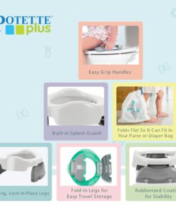 Kalencom Potette Plus 2-in-1 Travel Potty and Trainer Seat - Dual-Purpose Potty Training Toilet Seat - Portable Potty for Toddler Travel - With Durable, Lock-In Legs and Splash Guard - Red 14 719i6jyJReL