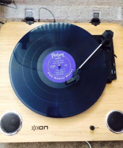 ION Audio Max LP – Vinyl Record Player / Turntable with Built In Speakers, USB Output for Conversion and Three Playback Speeds – Natural Wood Finish Max LP with Speakers Record Player only 38 719iMQUULYL