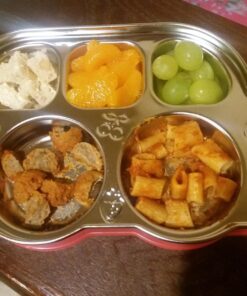 Innobaby Stainless Bus Plate with Airtight Sectional Lid, The Original, Leak-Resistant Divided Platter, Mom Invented Fun Shape Plate Din Din Smart for Babies, Toddlers and Kids, BPA Free Plate, Blue 39 719jI48BBrL