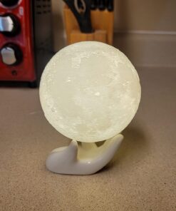 Mydethun Moon Lamp - Home Décor, Mood Lighting with Brightness Control, LED Night Light, Bedroom, Sleep Training Meditation,Birthday Gifts for Kids Women, Ceramic Hand Base, 3.5", White & Yellow 3.5 inch 35 719jTWf92L 1