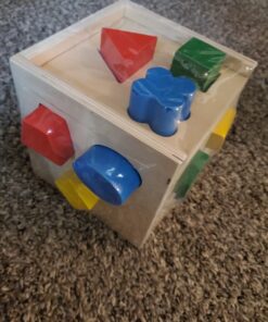 Melissa & Doug Shape Sorting Cube - Classic Wooden Toy With 12 Shapes - Kids Shape Sorter Toys For Toddlers Ages 2+ 42 719k5t7LZzL 1